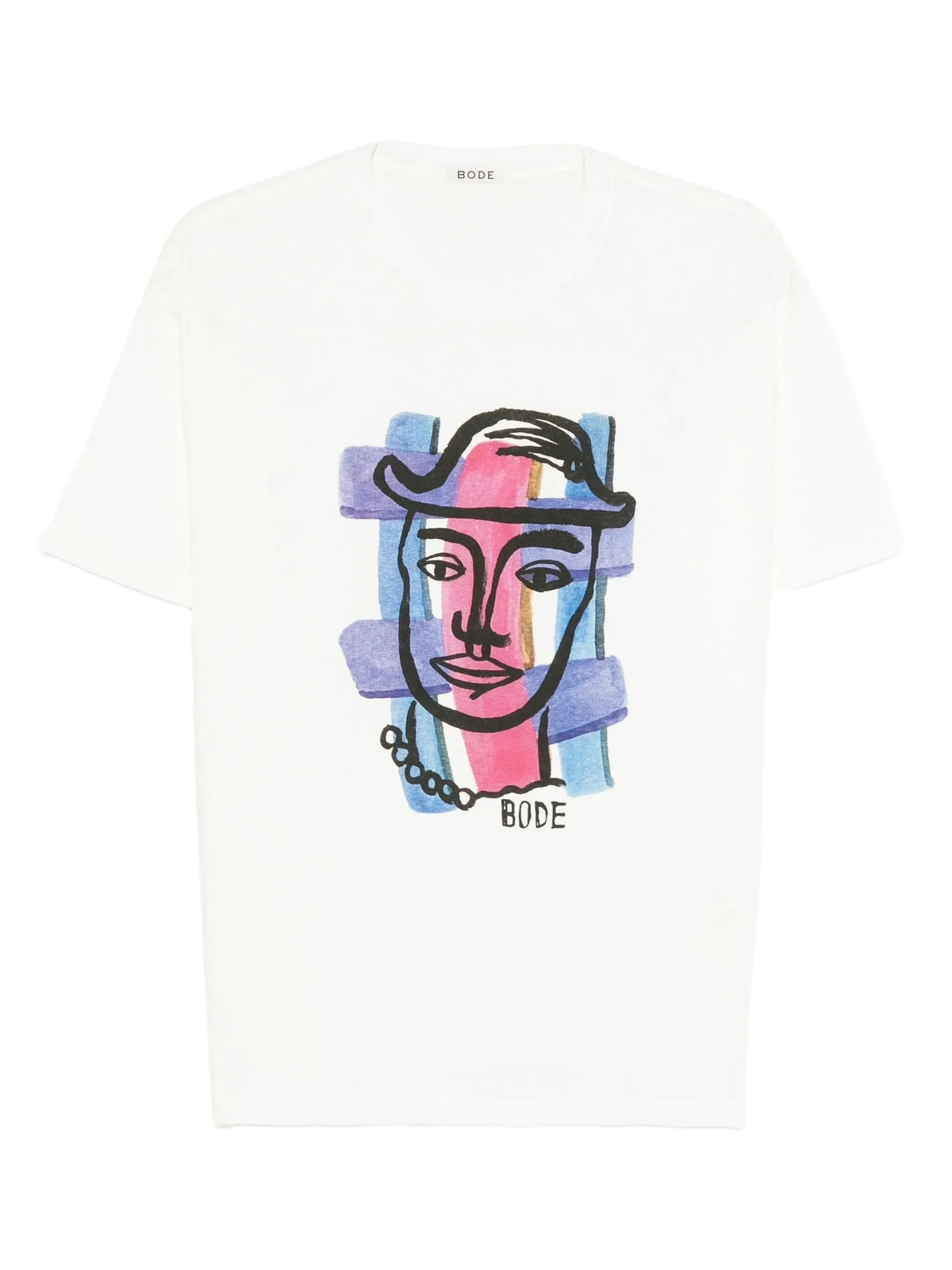 hat-print T-shirt - 1