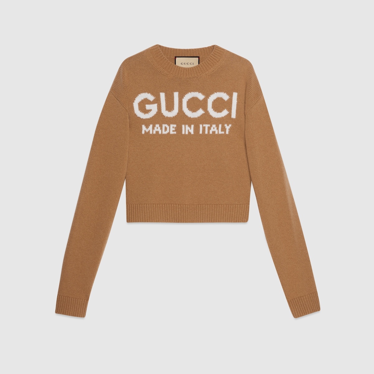 Wool top with Gucci intarsia - 1