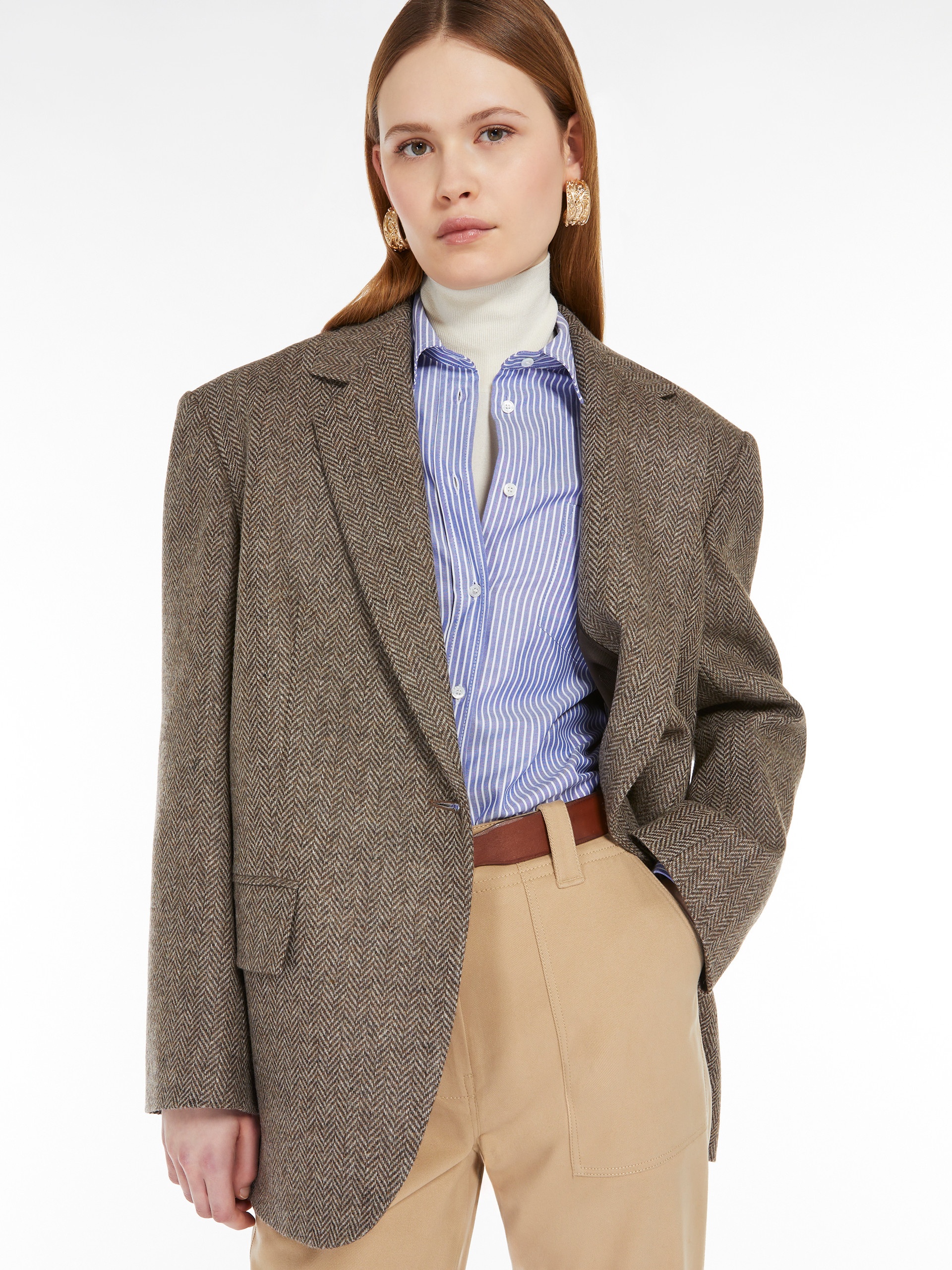 WEEKEND Max Mara PISTOIA Oversized Shetland-look wool blazer