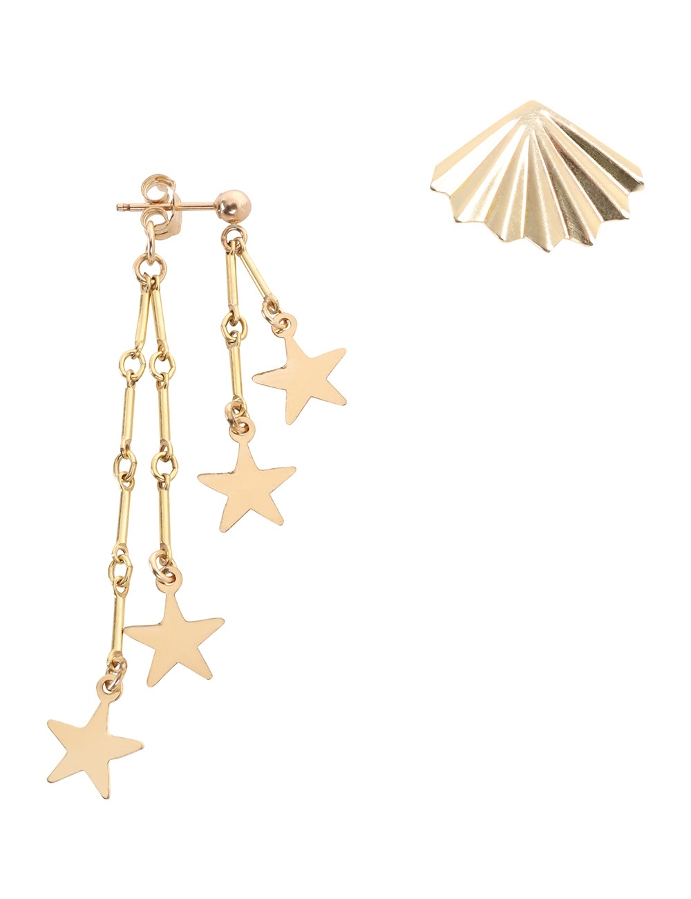 MISMATCH FAN AND STAR EARRINGS - 1