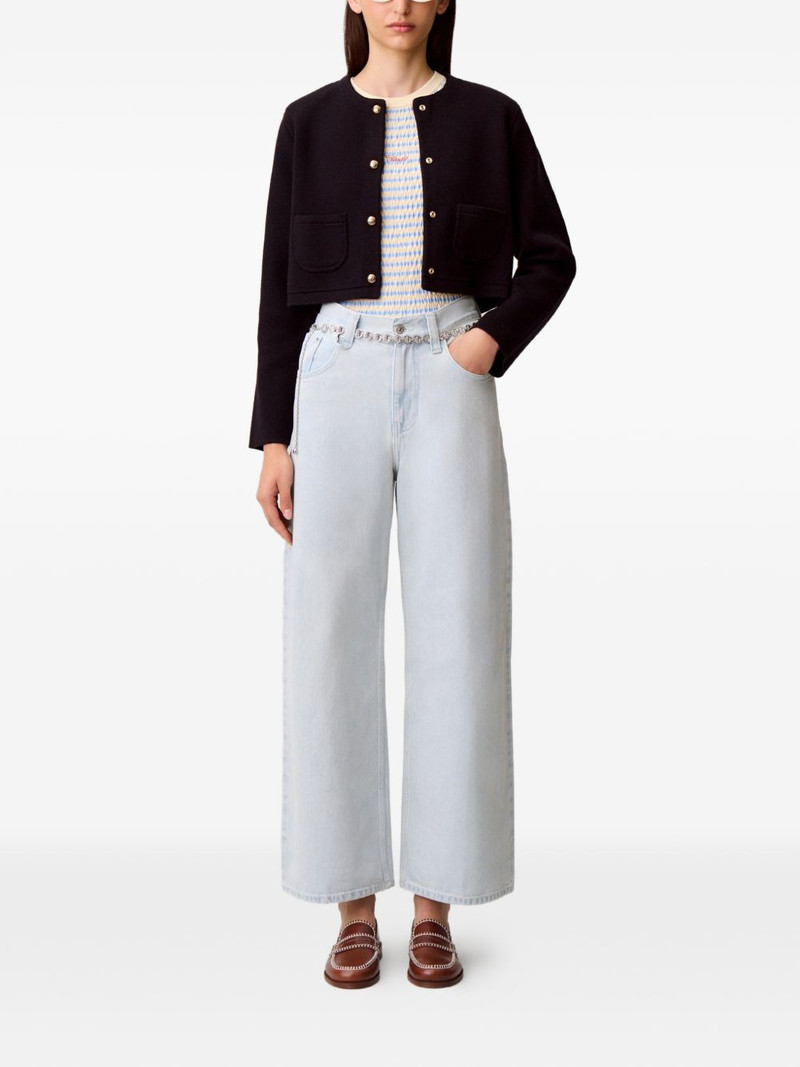 Claudie Pierlot light blue wide-leg jeans outlook