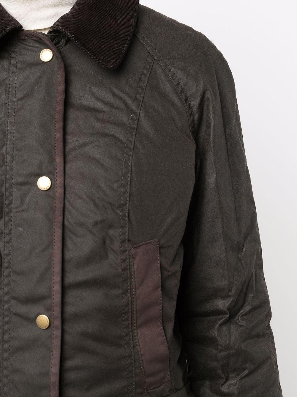 wax-coated buttoned-up coat - 5