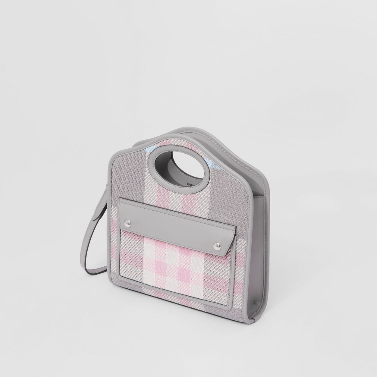 Mini Knitted Check and Leather Pocket Bag - 4