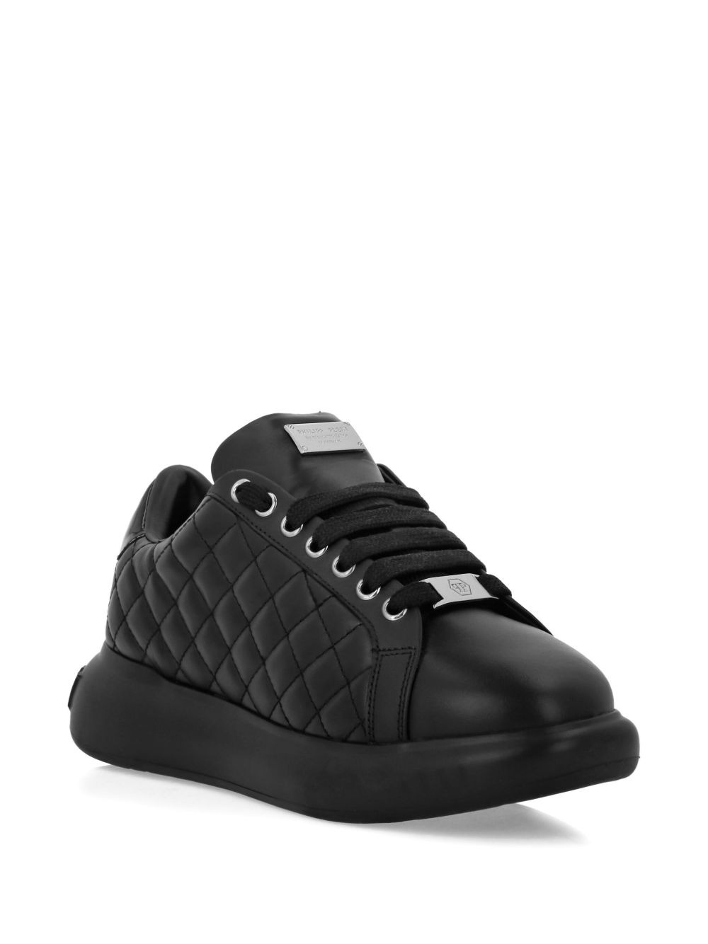 quilted leather sneakers - 2