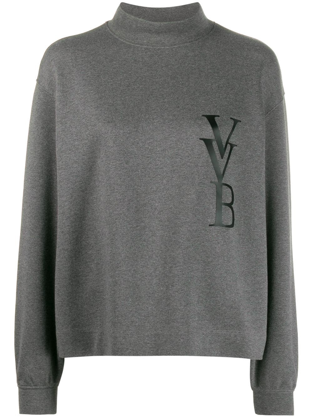 logo-print funnel-neck jumper - 1