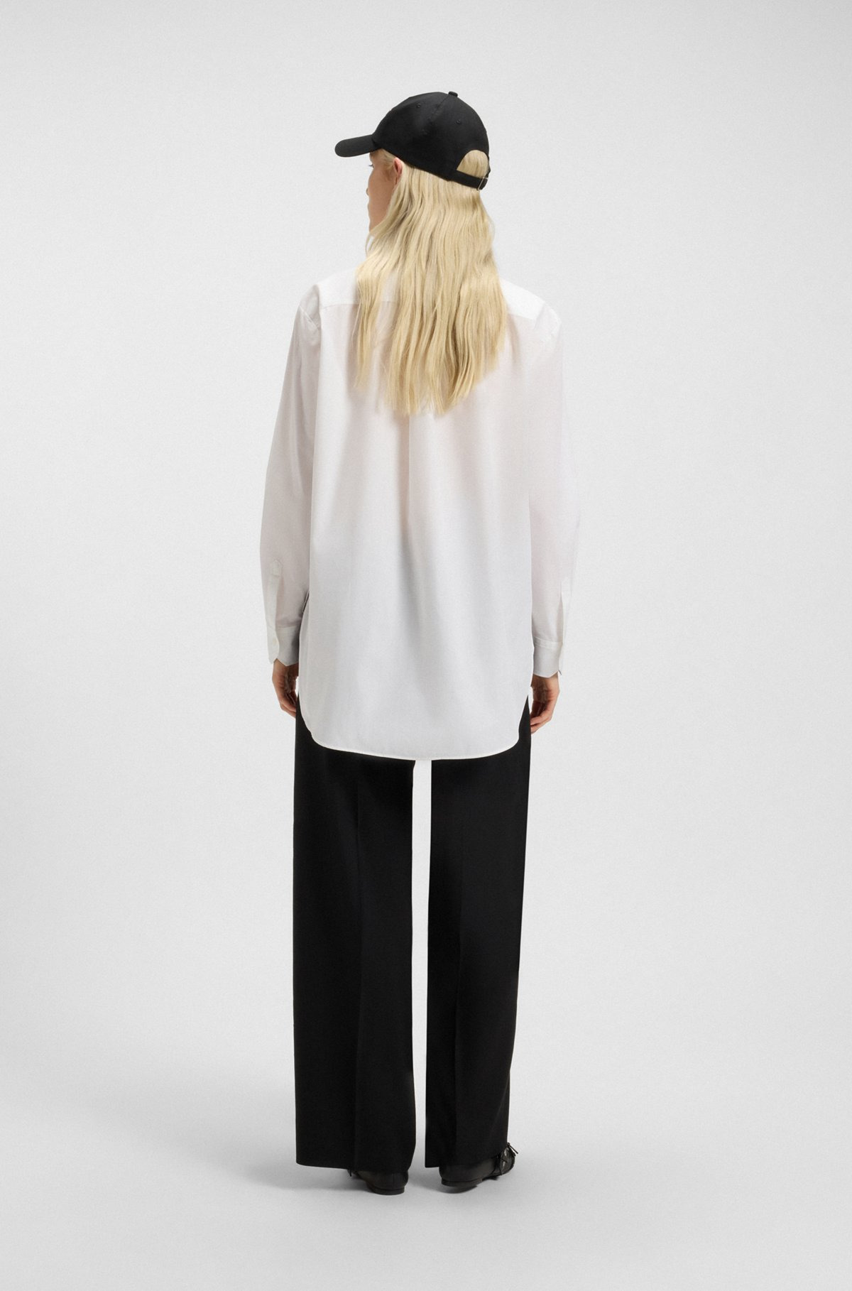 OVERSIZE-FIT BLOUSE IN COTTON CANVAS WITH EMBROIDERED LOGO - 5