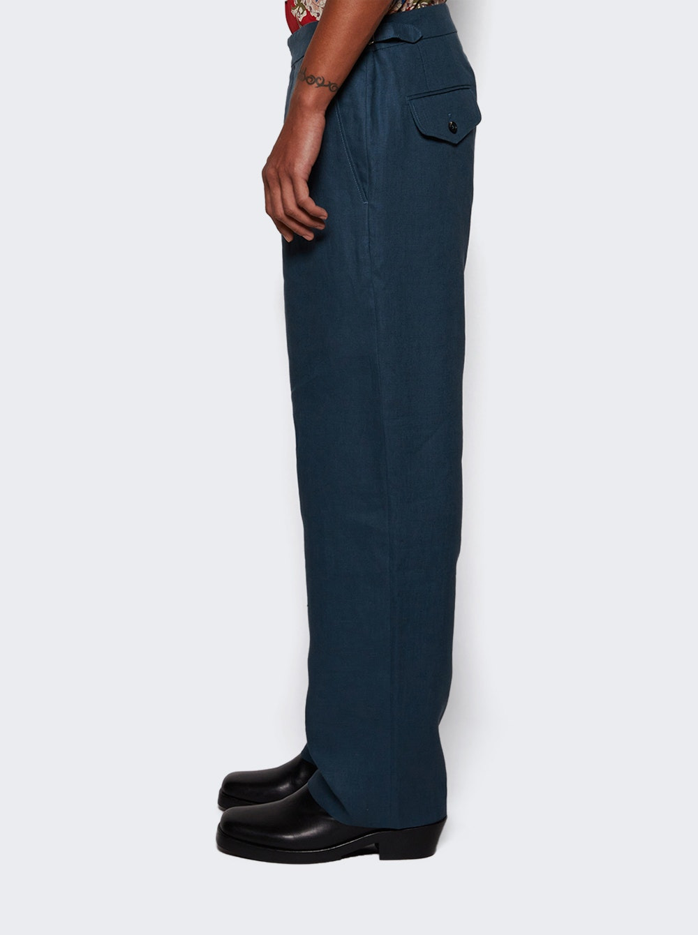 Lightweight Side Buckle Trousers Teal - 3