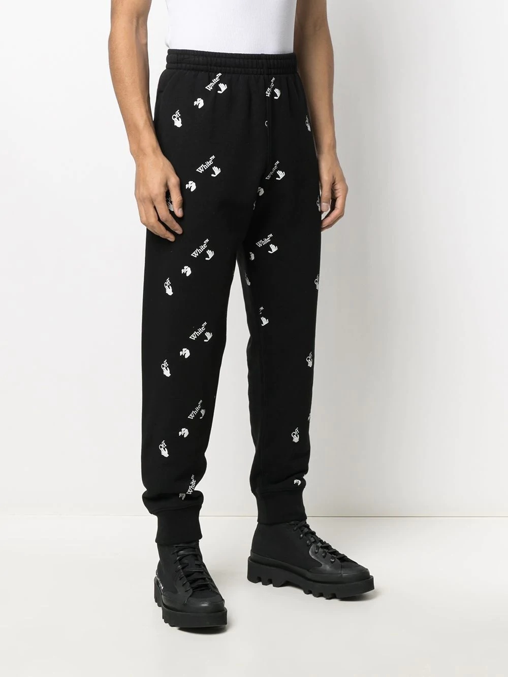 all-over logo print track pants - 3