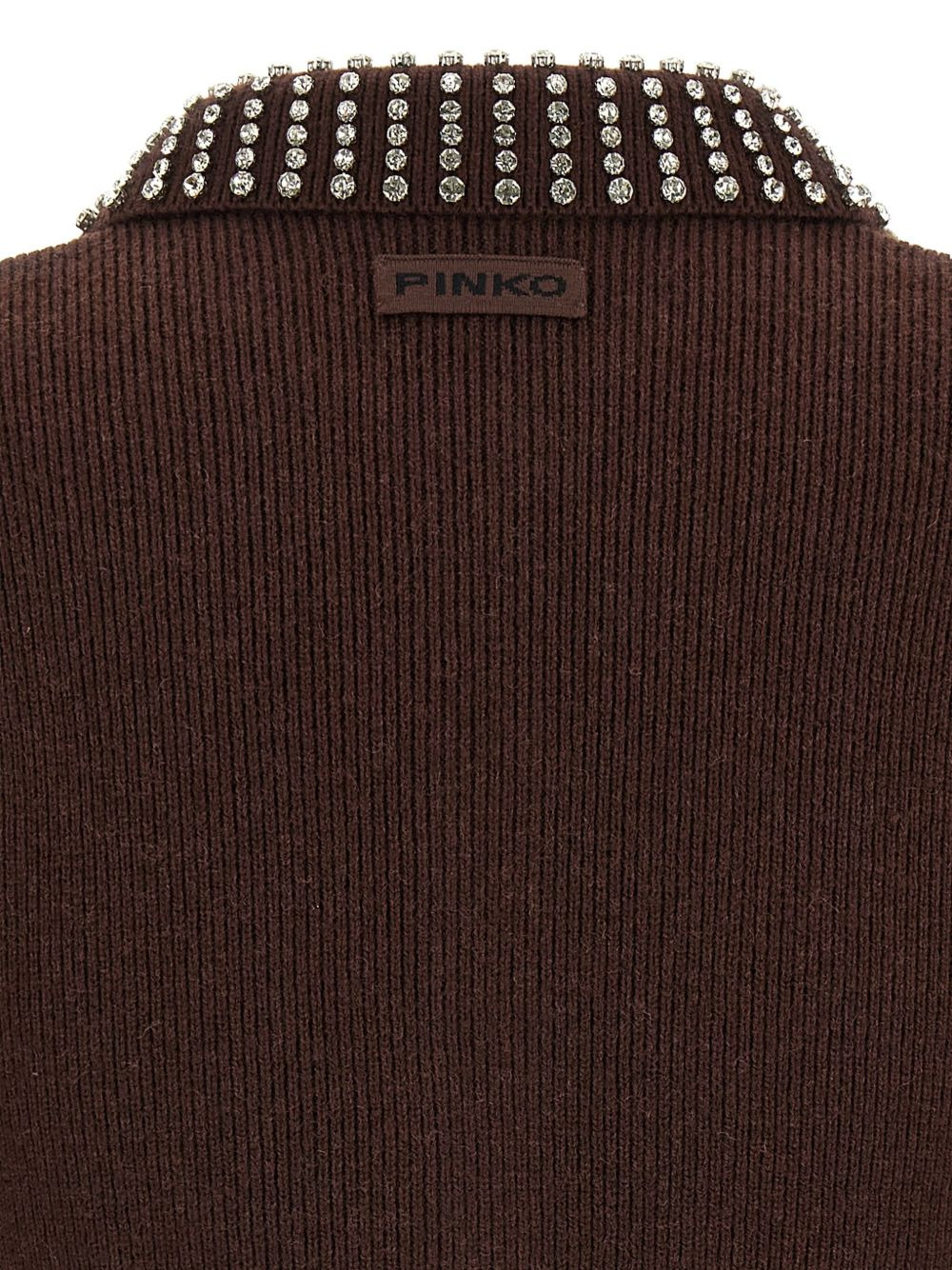 rhinestone-collar short-sleeved top - 4