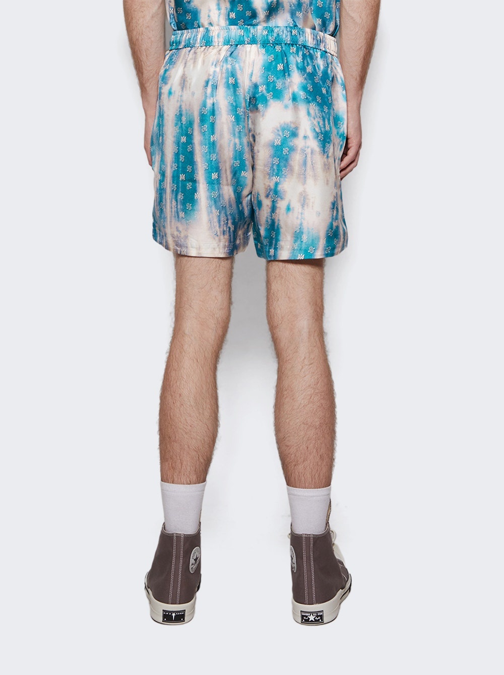 Bleached MA Paisley Silk Shorts Aqua - 5