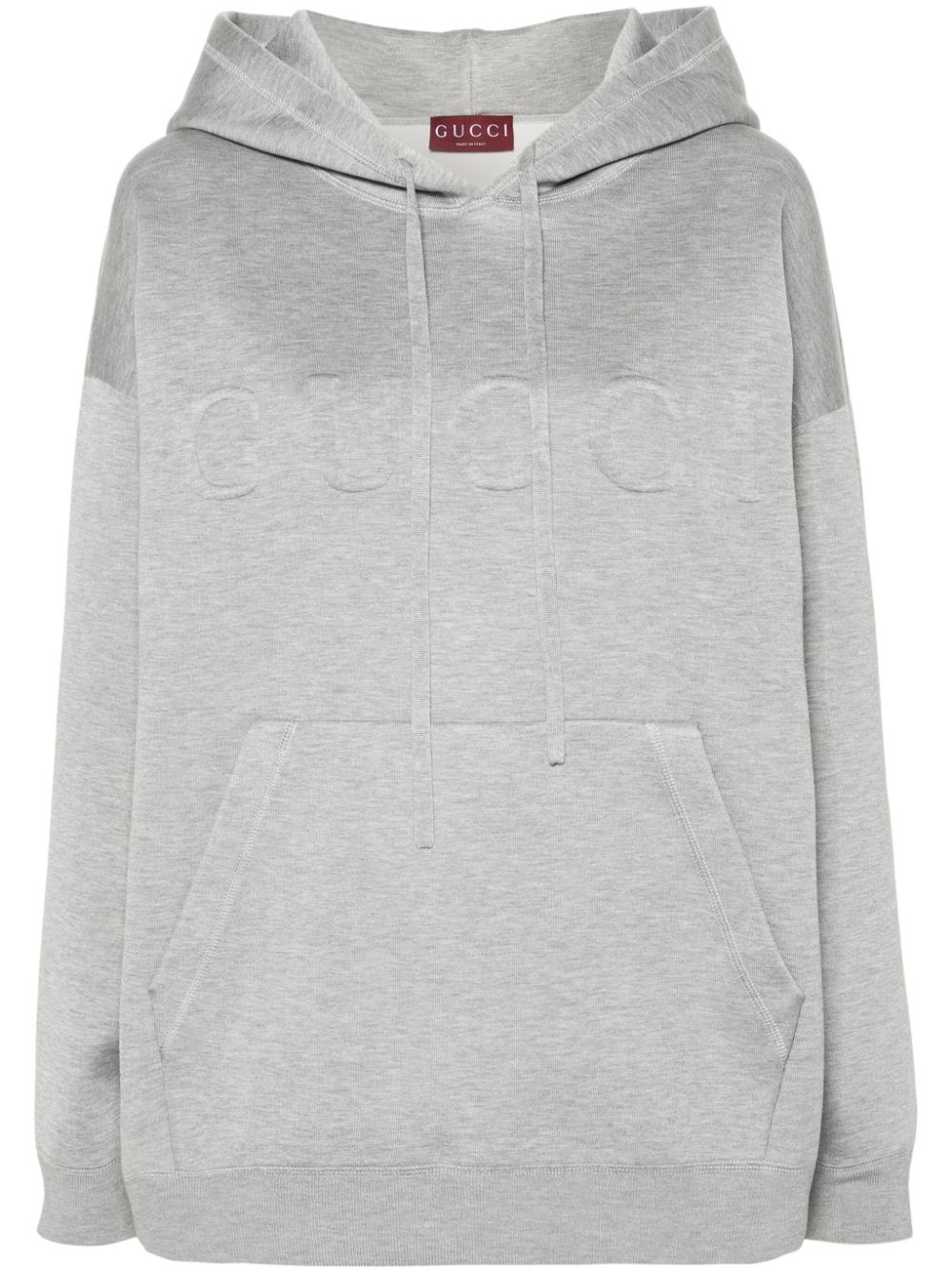 embossed-logo mÃ©lange-effect hoodie - 1