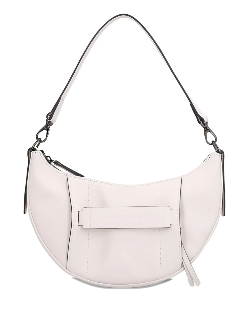crescent-shaped leather shoulder bag - 1