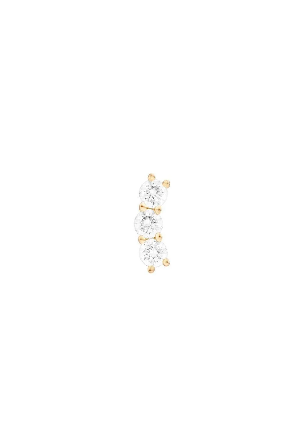 Mini Aria Diamond Triplet Stud Earring - Yellow Gold - 1
