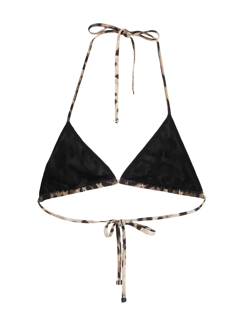 leopard print triangle bikini top - 2