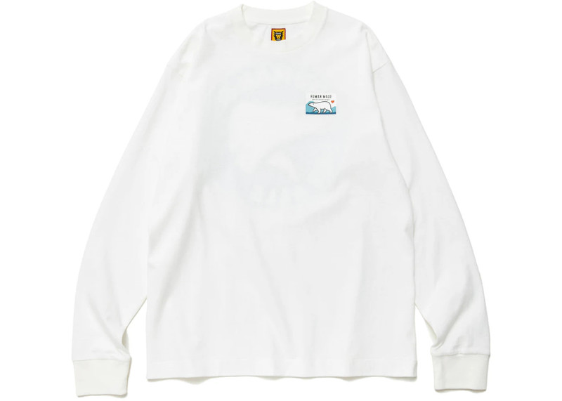 Human Made Polar Bear Graphic L/S Tee White - 1