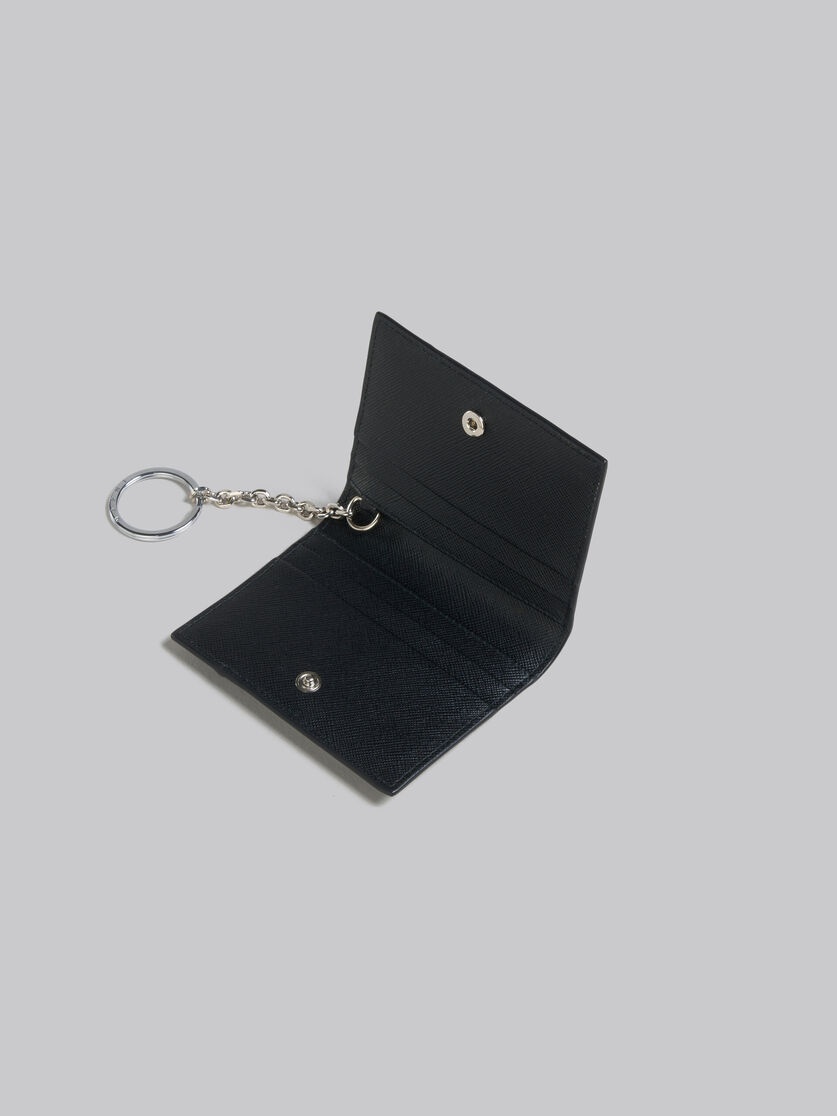 BLACK AND BLUE SAFFIANO LEATHER BIFOLD CARD CASE - 4