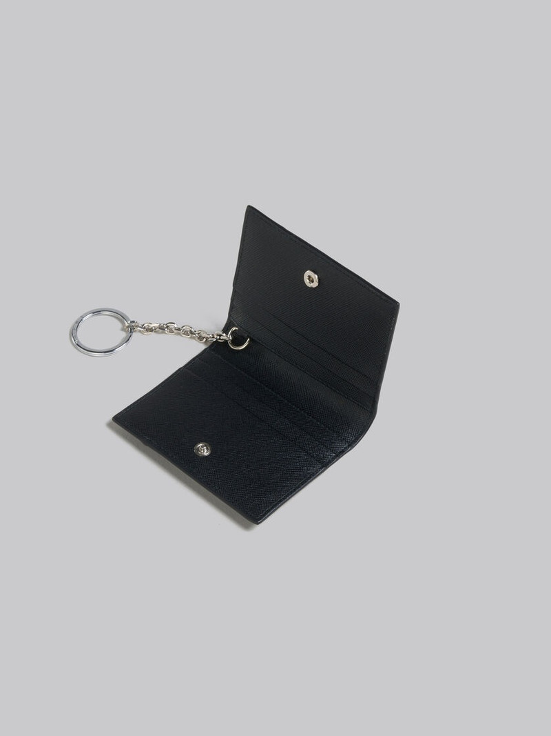 Marni BLACK AND BLUE SAFFIANO LEATHER BIFOLD CARD CASE outlook