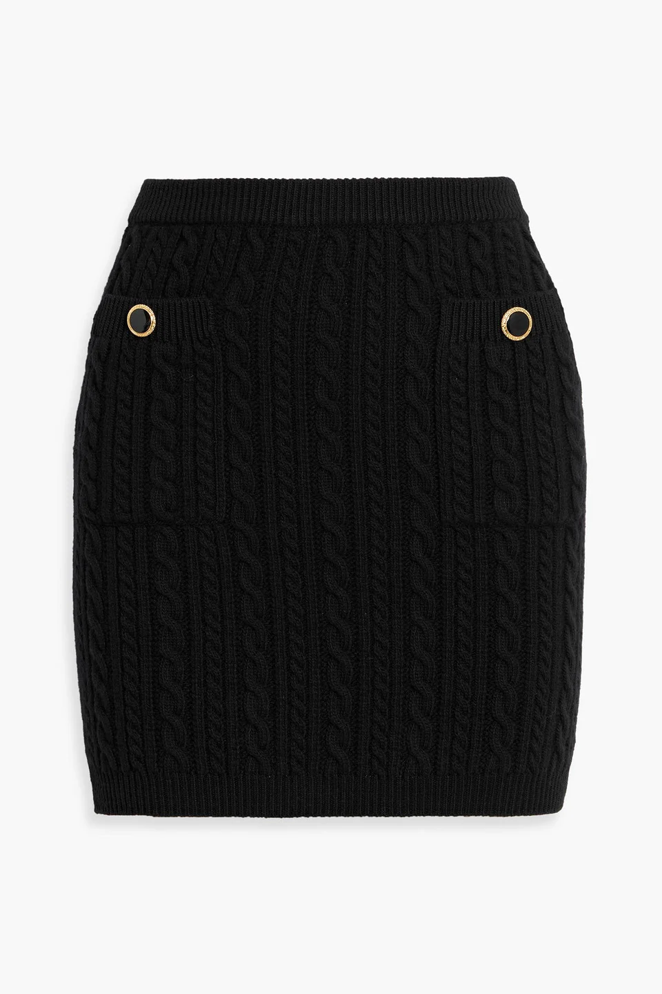 Cable-knit wool mini skirt - 1
