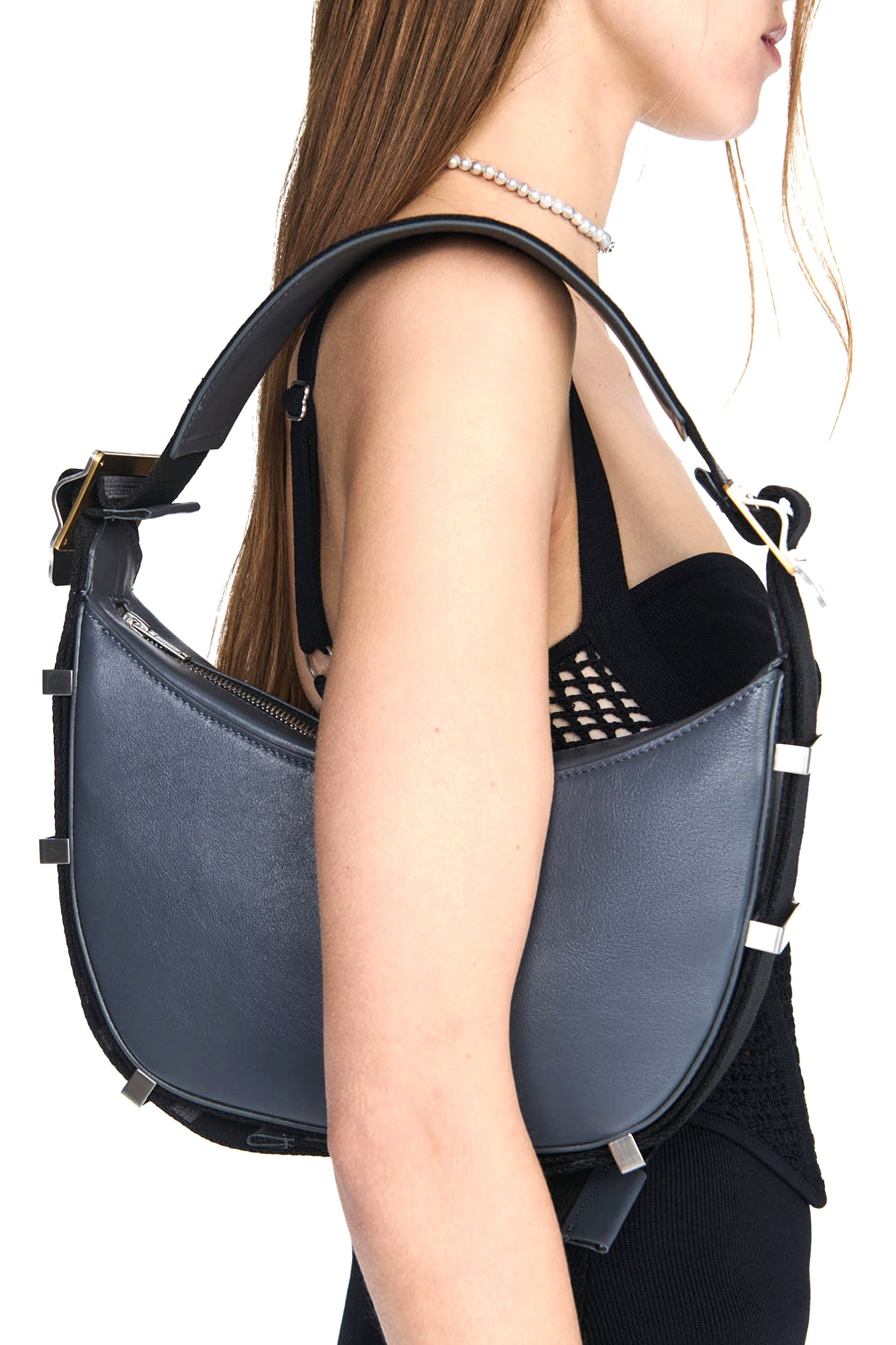 Dion Lee UTILITY SHOULDER BAG / GRY/BLK | REVERSIBLE