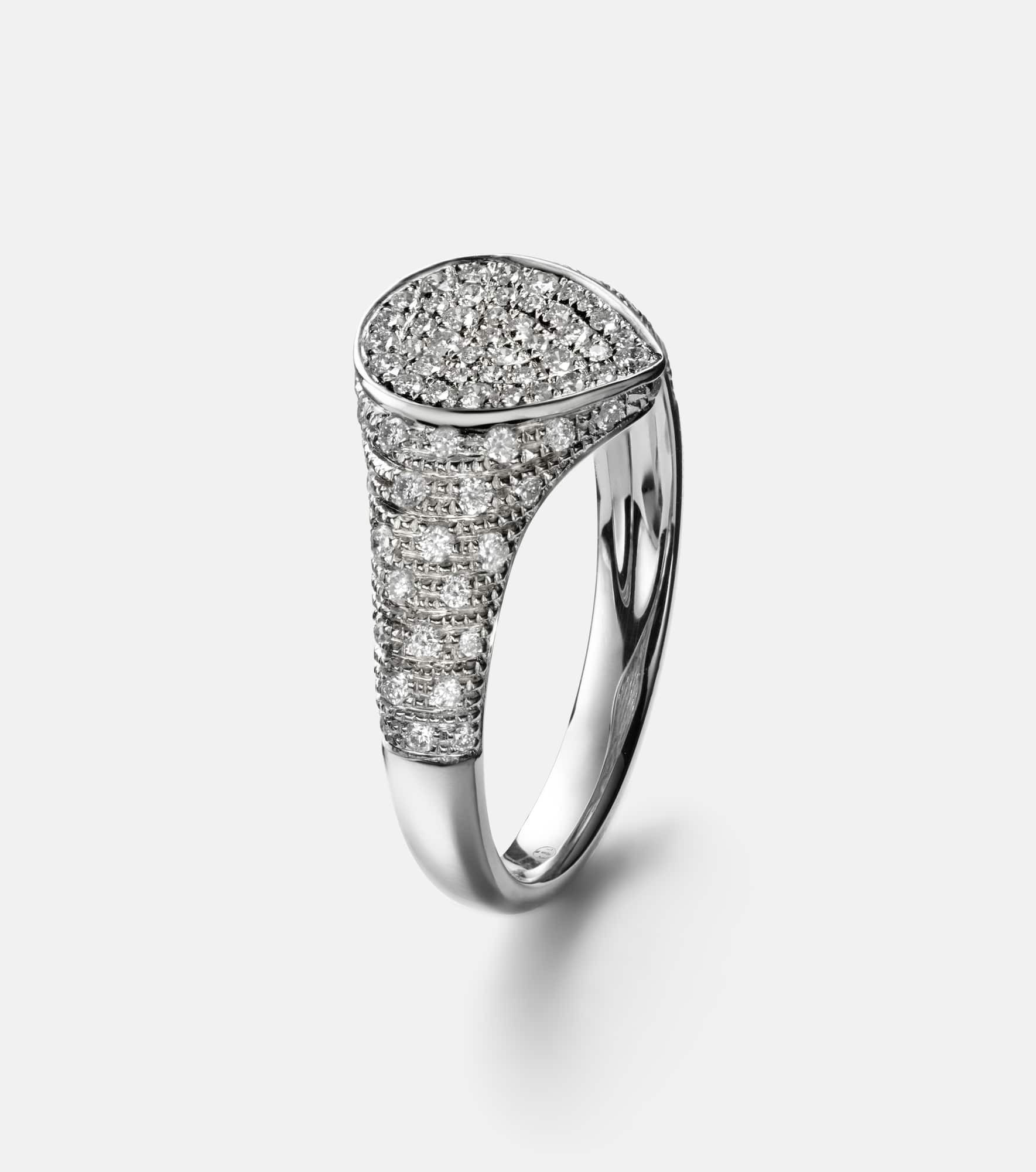 Mini 9kt white gold ring with diamonds - 4