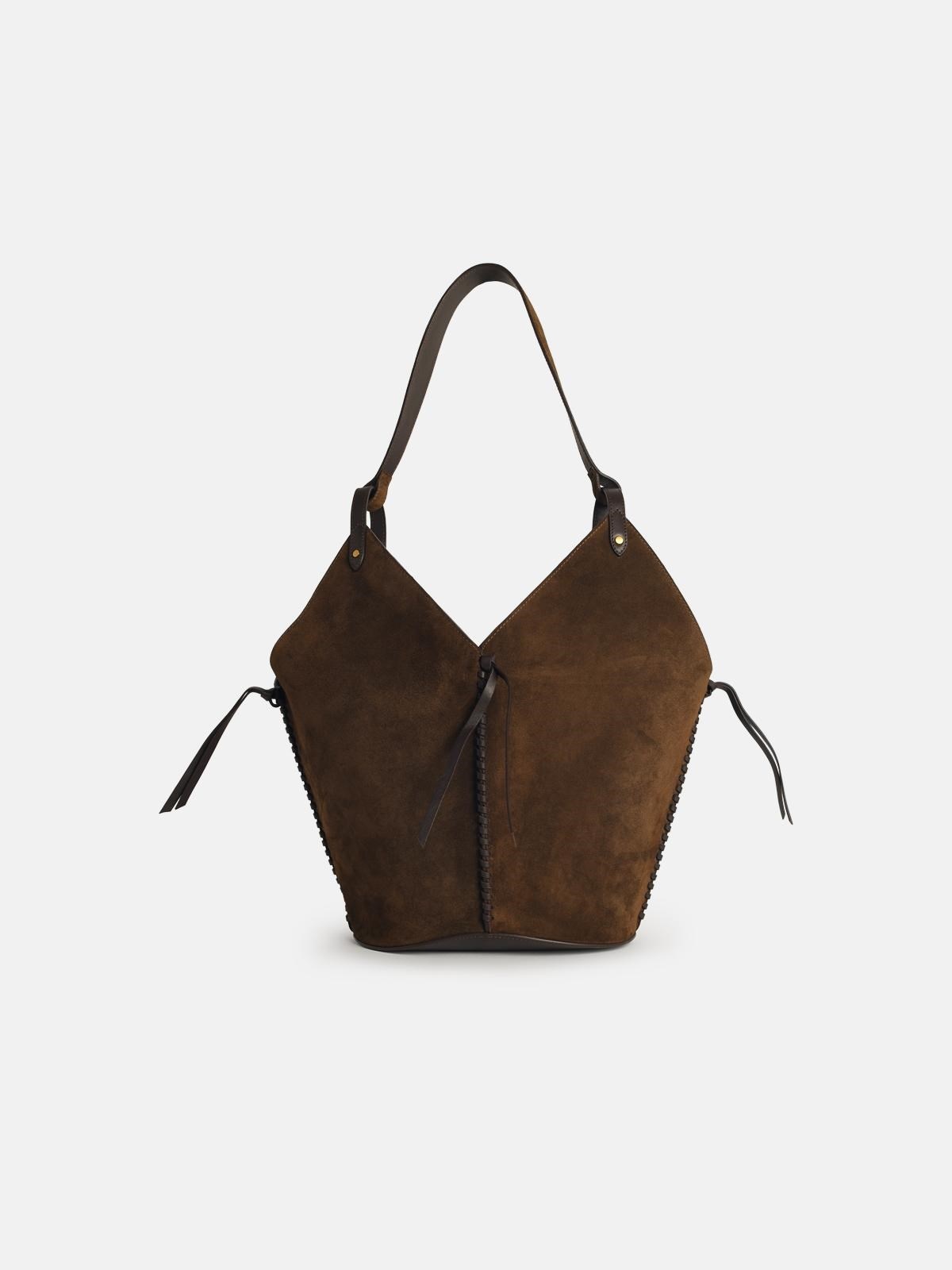 'TAMPA' BRONZE SUEDE BAG - 3