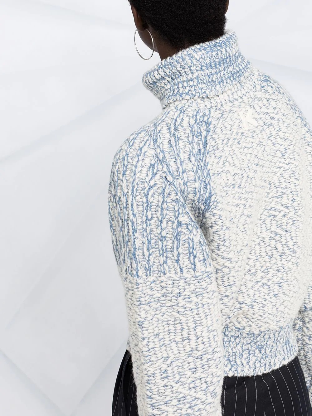 textured roll neck jumper - 3