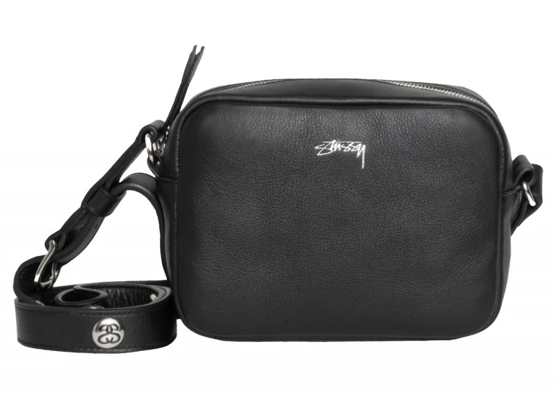 Stussy SS Link Leather Side Pouch Black 1