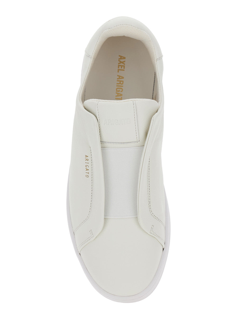 Axel Arigato Men 'Dice Laceless' White Low Top Sneakers With Logo Lettering On Side And Heel In Leat - 4