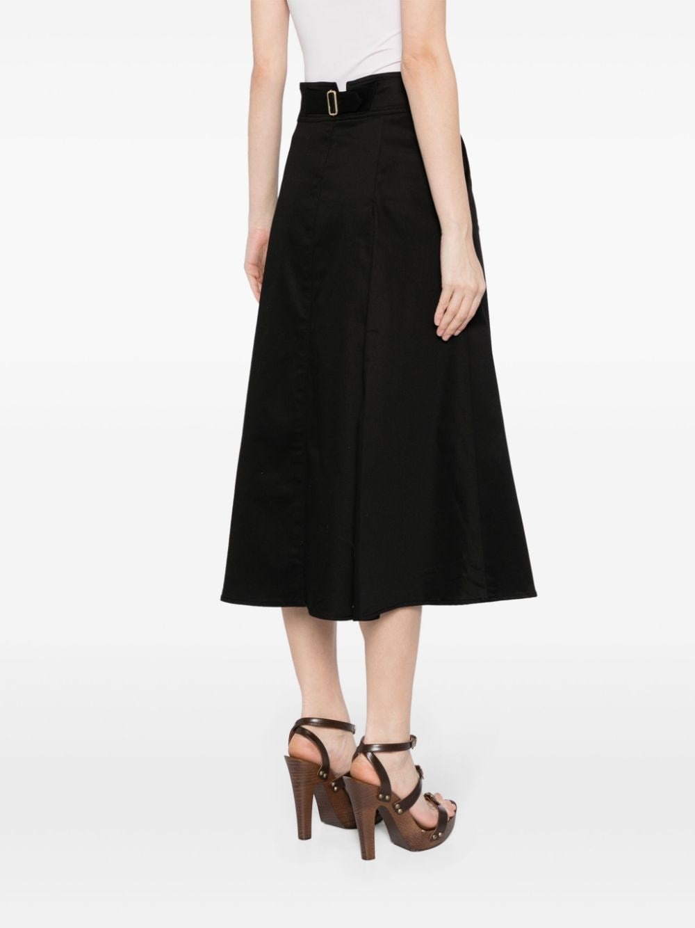 pleated cotton midi skirt - 4
