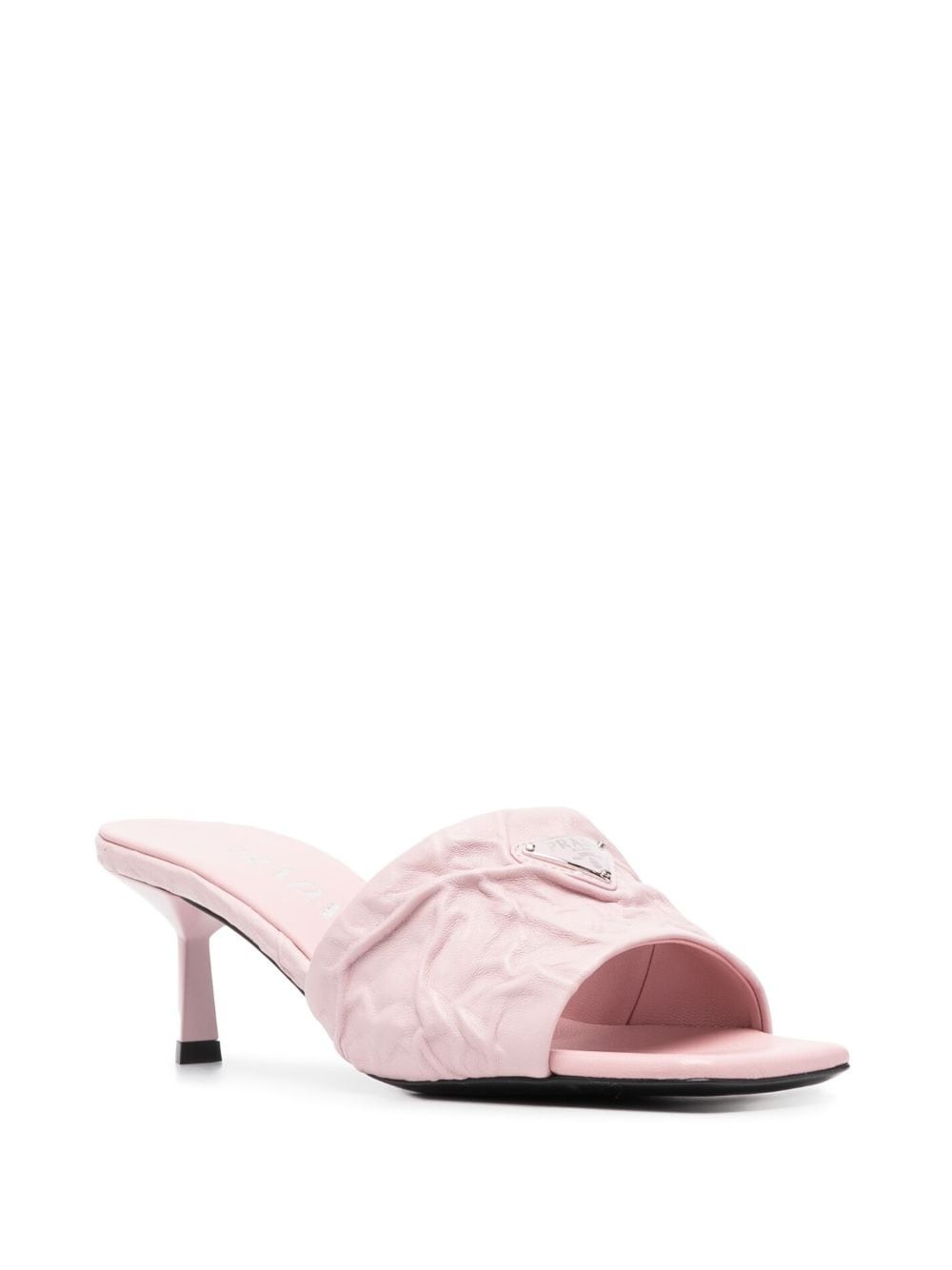 70mm triangle logo-plaque quilted mules - 2