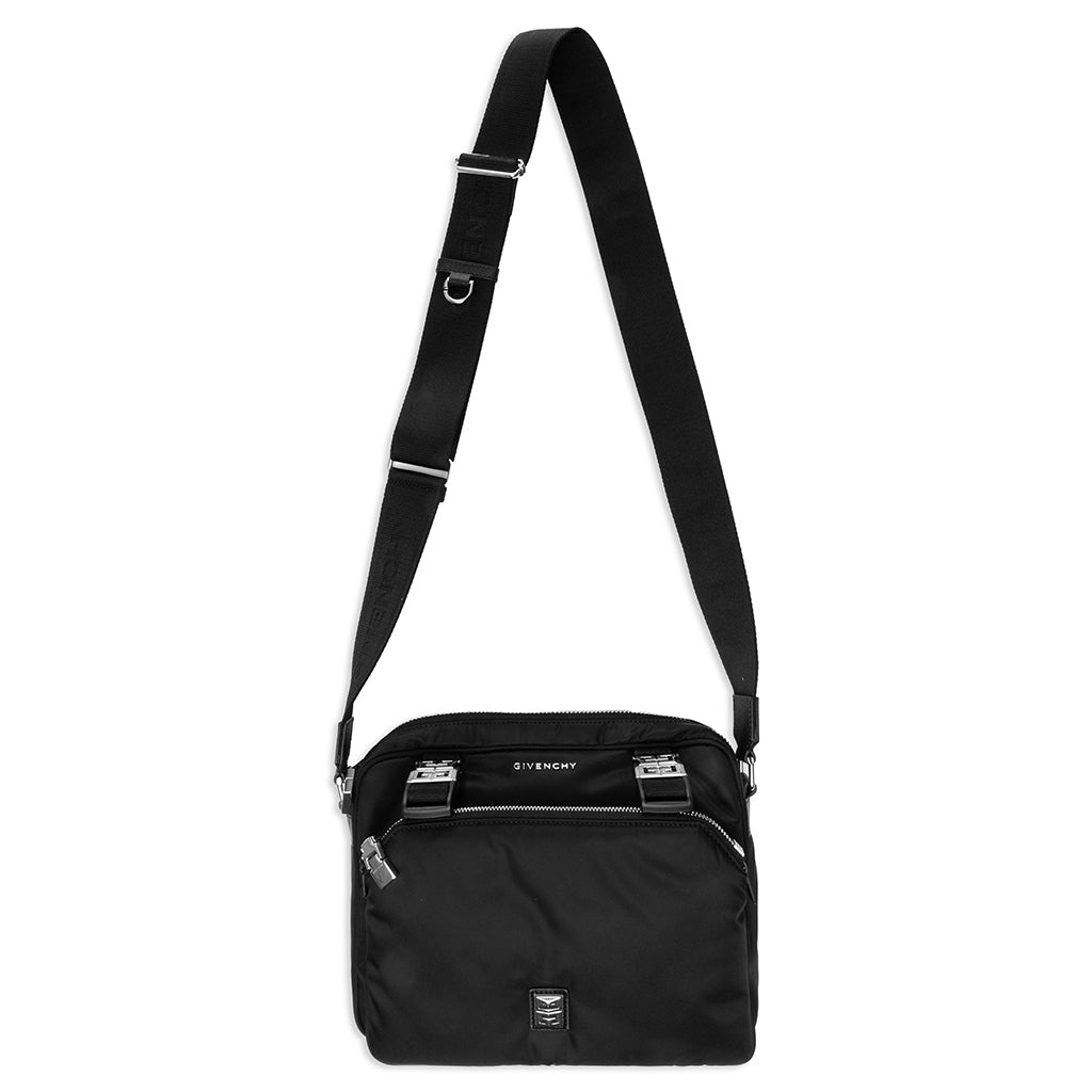 GIVENCHY 4G LIGHT DOUBLE POUCH MESSENGER BAG - BLACK - 1