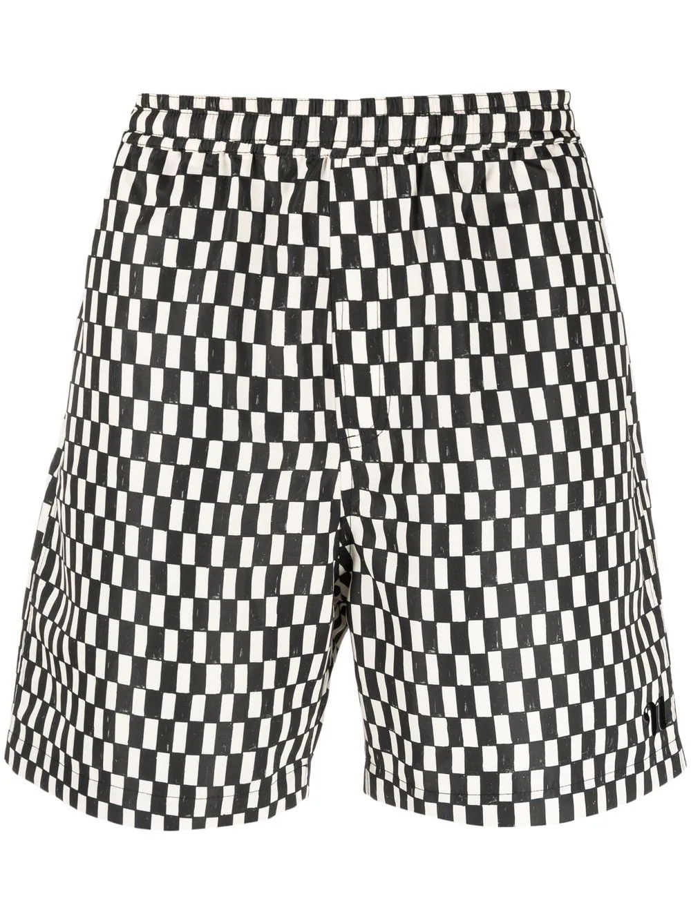 check-print swim shorts - 1