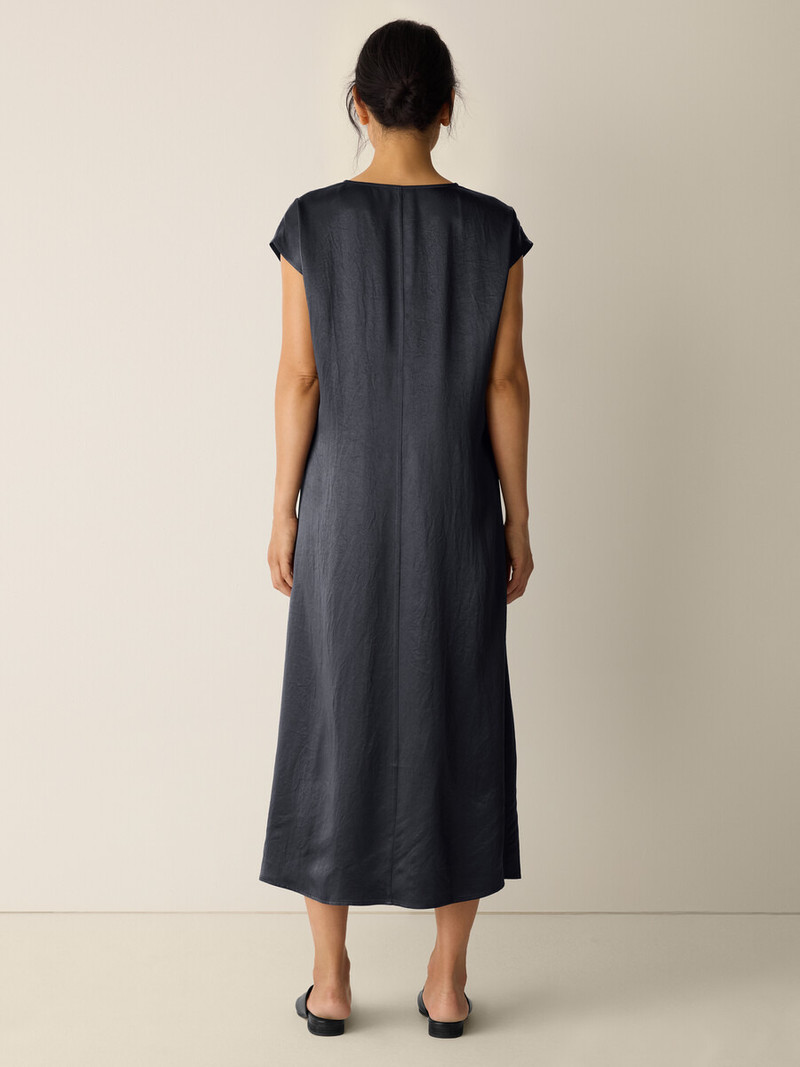 Textured Satin V-Neck Dress 4