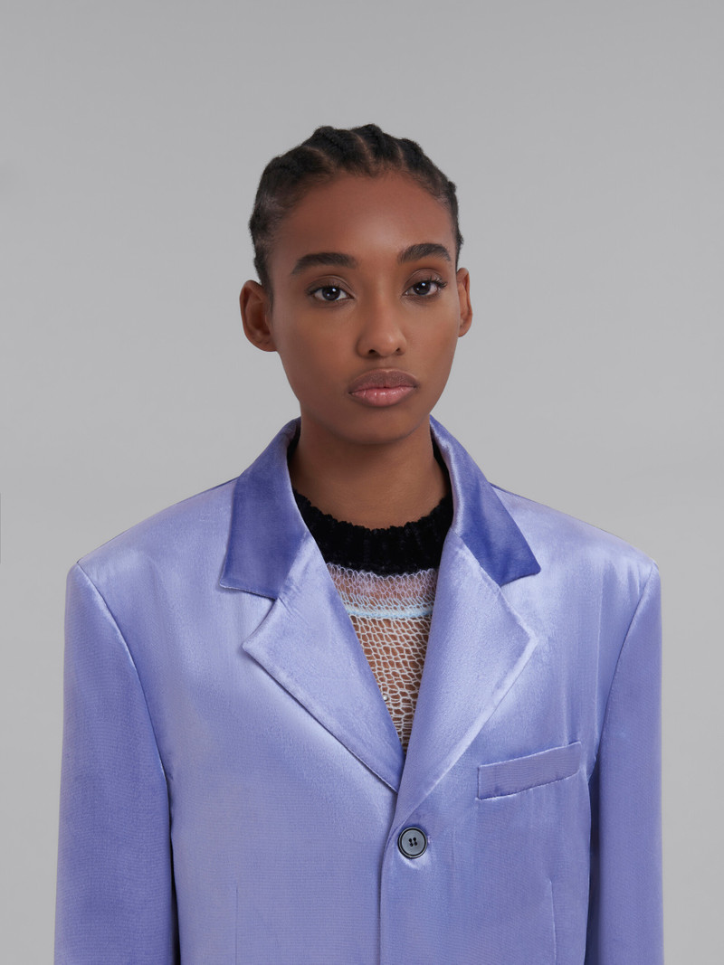 LILAC SINGLE-BREASTED VELVET BLAZER 4
