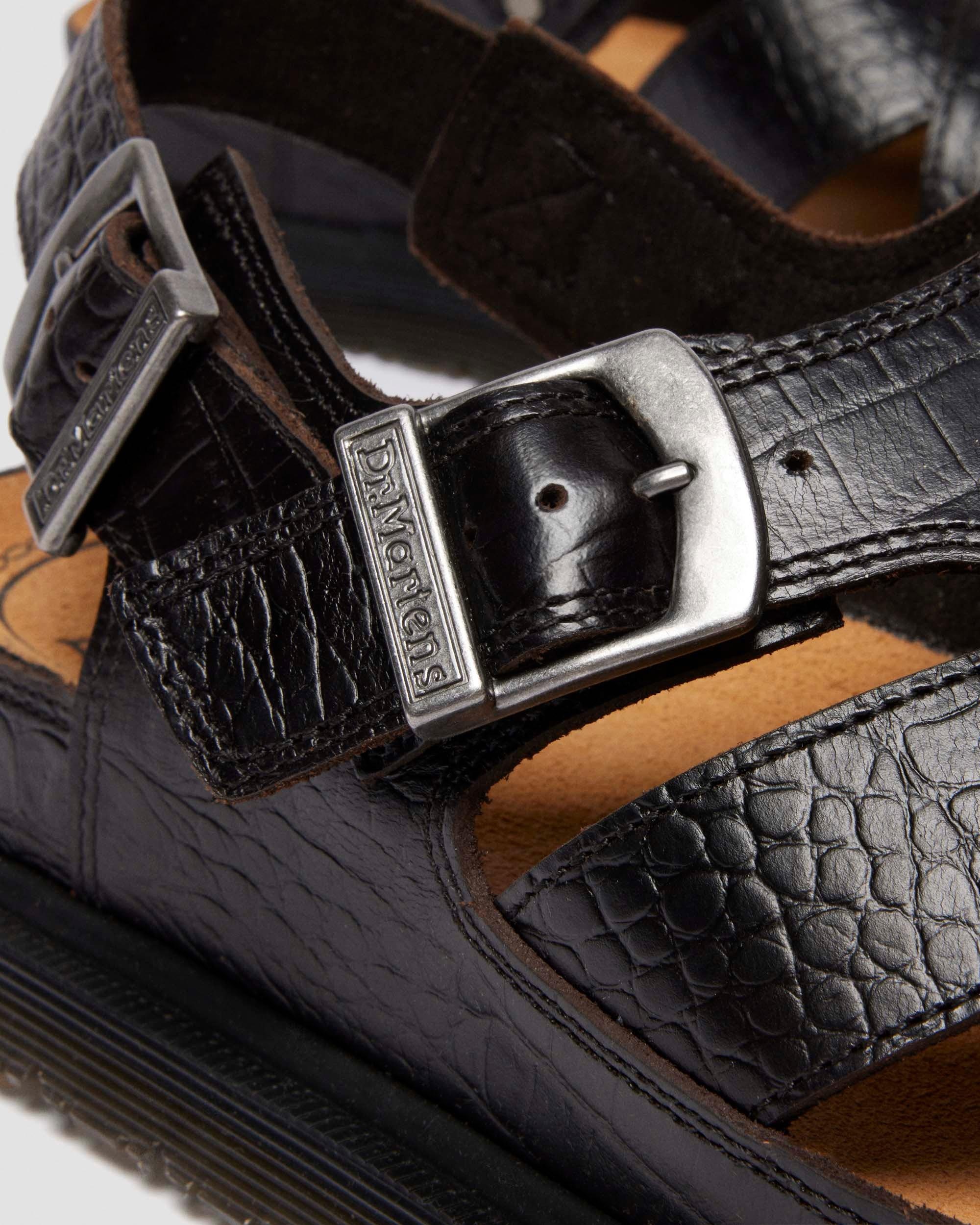 Archive Fisherman Crocodile Analine Leather Sandals - 7