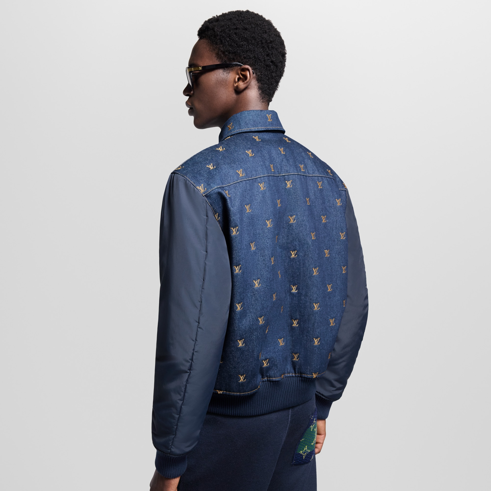 Upcycled Denim Varsity Jacket - 4