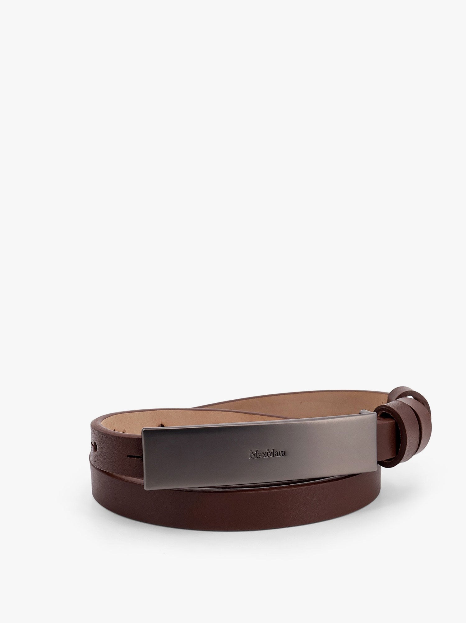 ベルト MAX MARA New plate 15 max mara sfilata leather belt Marrone Max Mara New plate 15 max mara sfilata leather belt