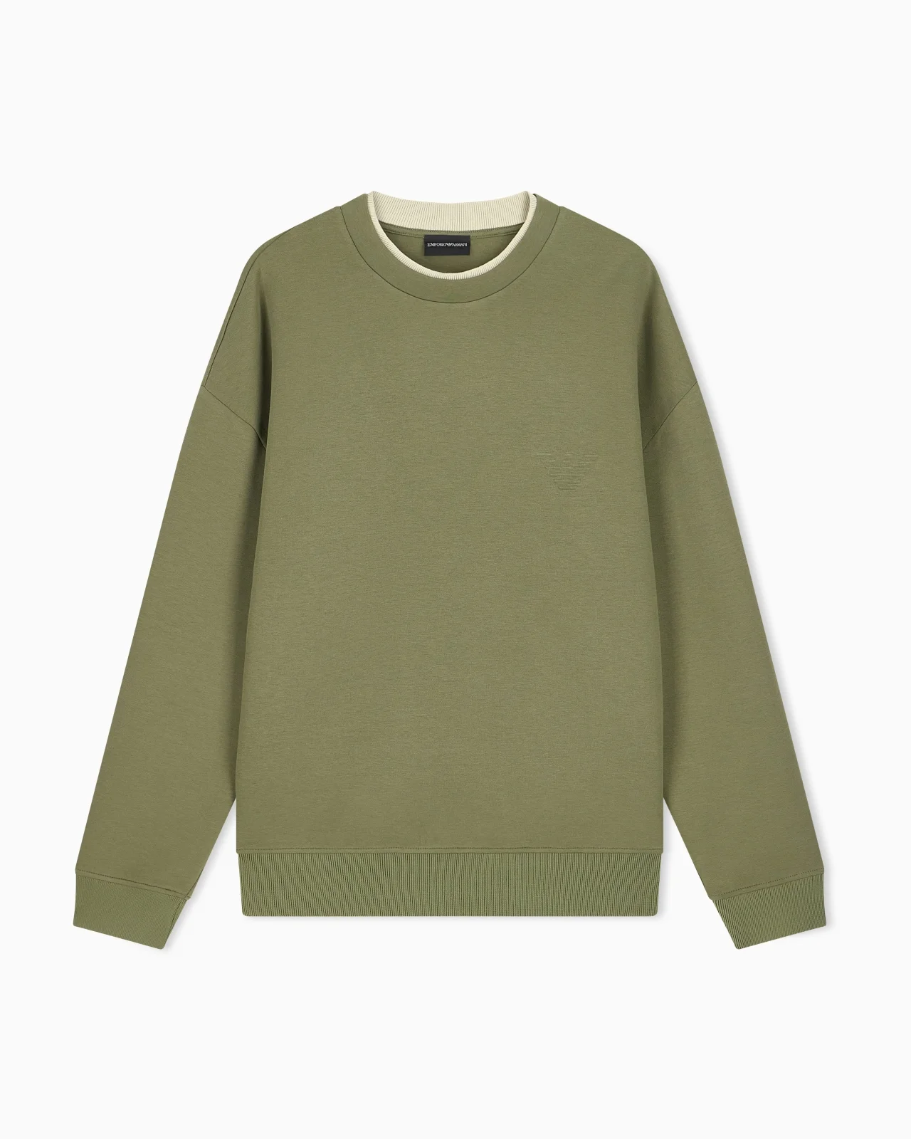 DOUBLE JERSEY SWEATSHIRT WITH EAGLE EMBROIDERY - 1