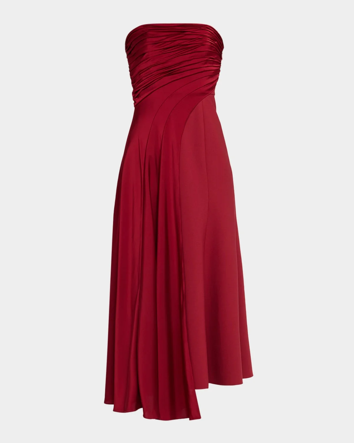 Clarisse Strapless Draped Midi Dress - 1