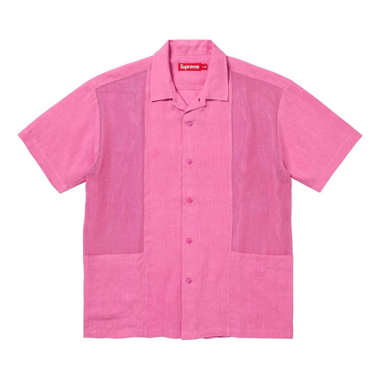 Supreme Mesh Panel Linen Shirt 'Pink' SUP-SS24-290 - 1