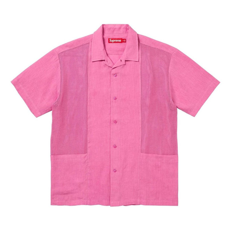 Supreme Mesh Panel Linen Shirt 'Pink' SUP-SS24-290 - 1
