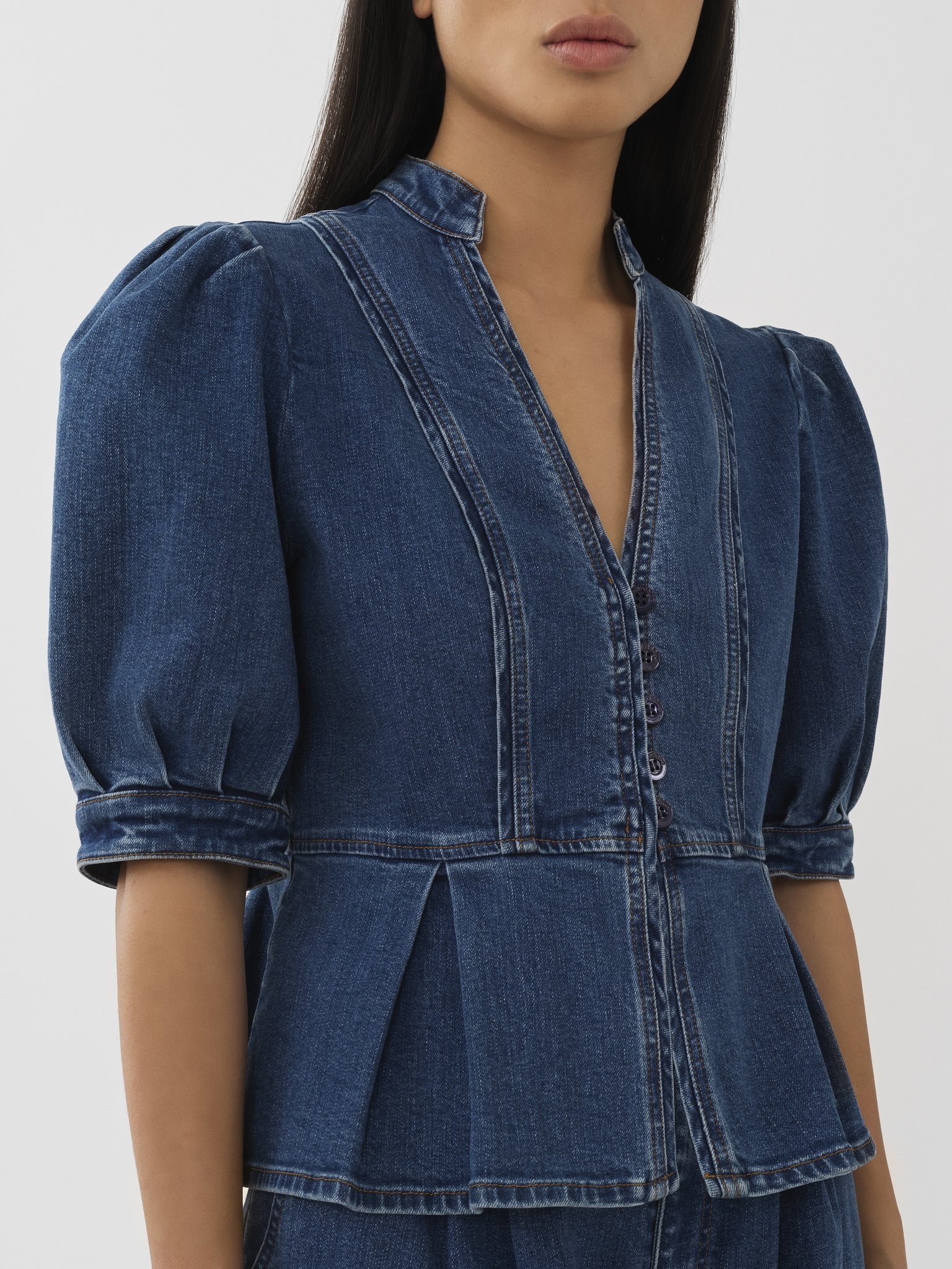 DENIM PEPLUM JACKET - 5