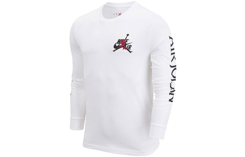 Jordan Men's Air Jordan Logo Printing Round Neck Long Sleeves White T-Shirt DN1447-100 outlook