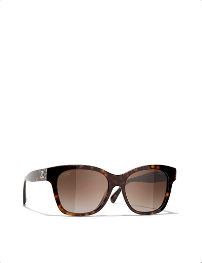 CHANEL CH5482H tortoiseshell square-frame acetate sunglasses outlook