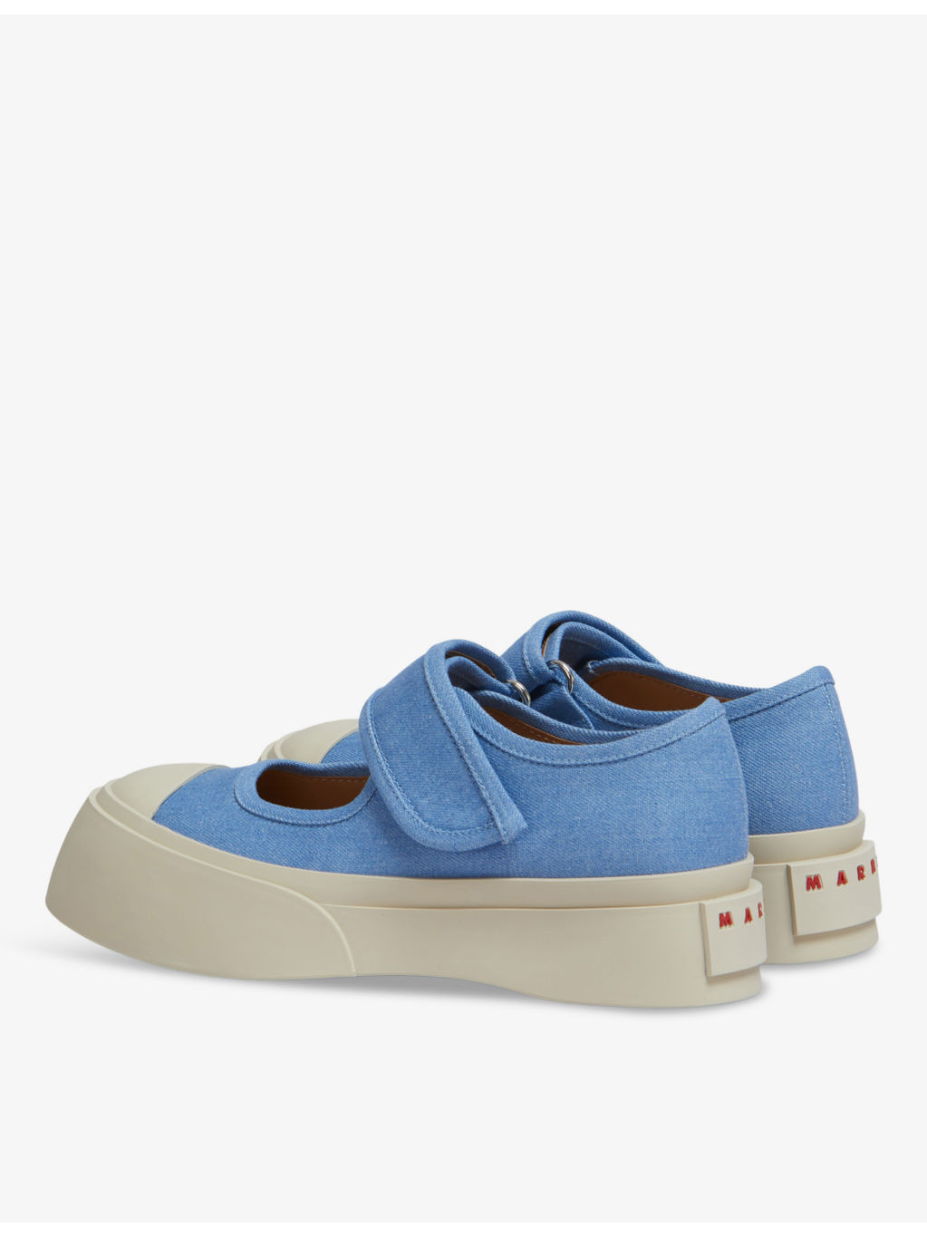 Branded contrast-sole cotton low-top trainers - 4