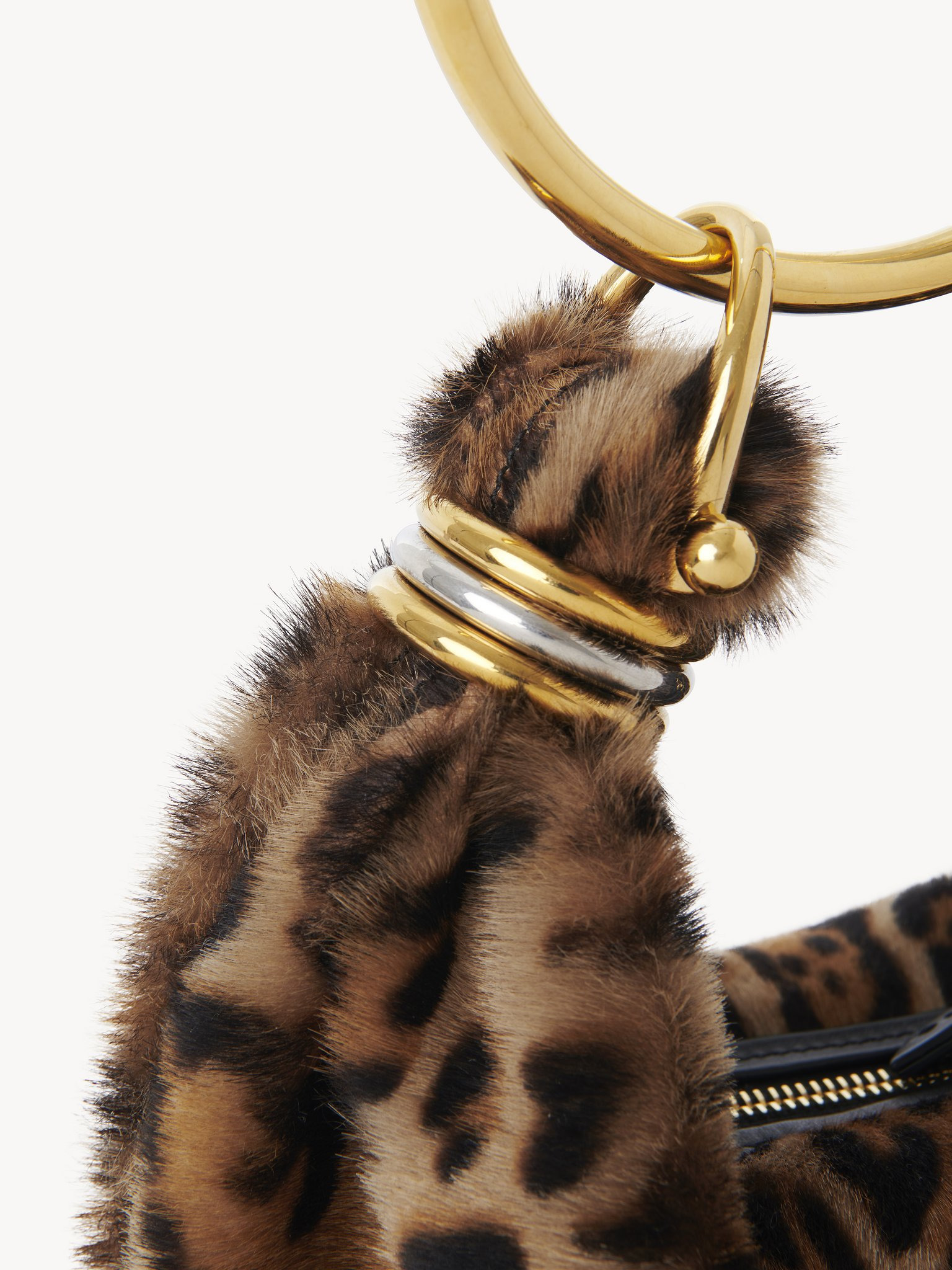 MINI BRACELET HOBO BAG IN LEOPARD-PRINT SHEARLING - 6