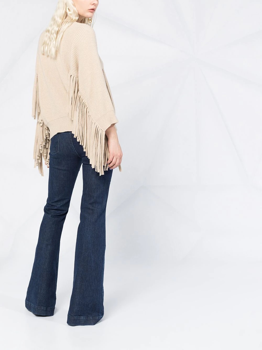 fringed rib-knit jumper - 6