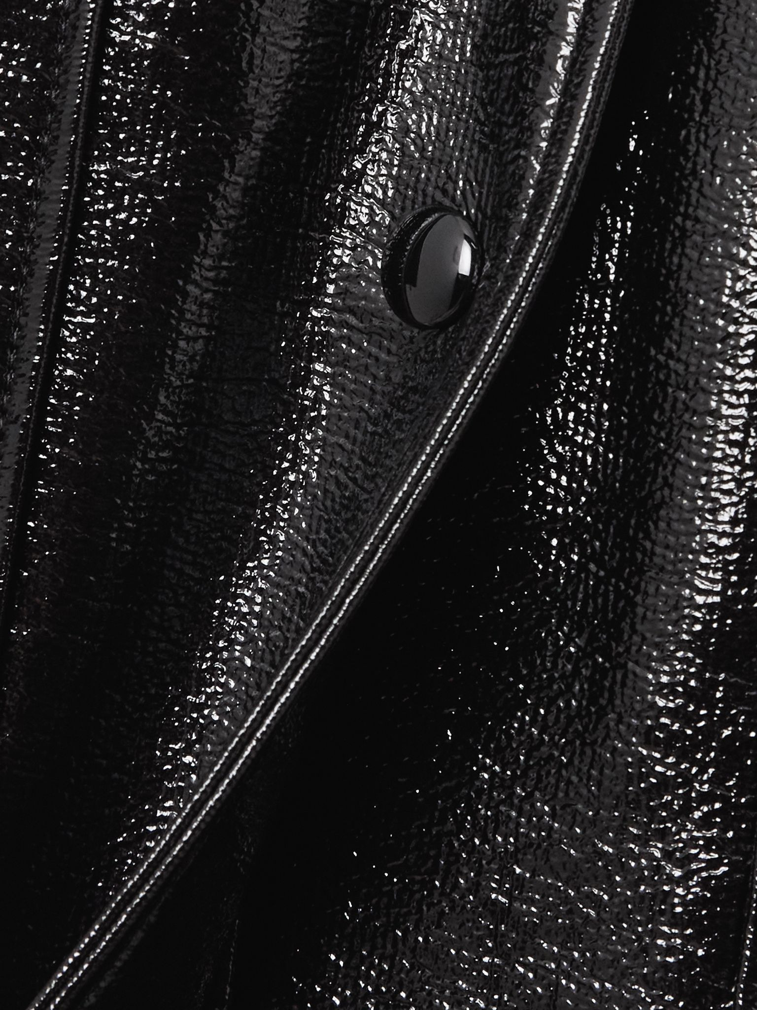 Heritage belted coated cotton-blend trench coat Black - 5