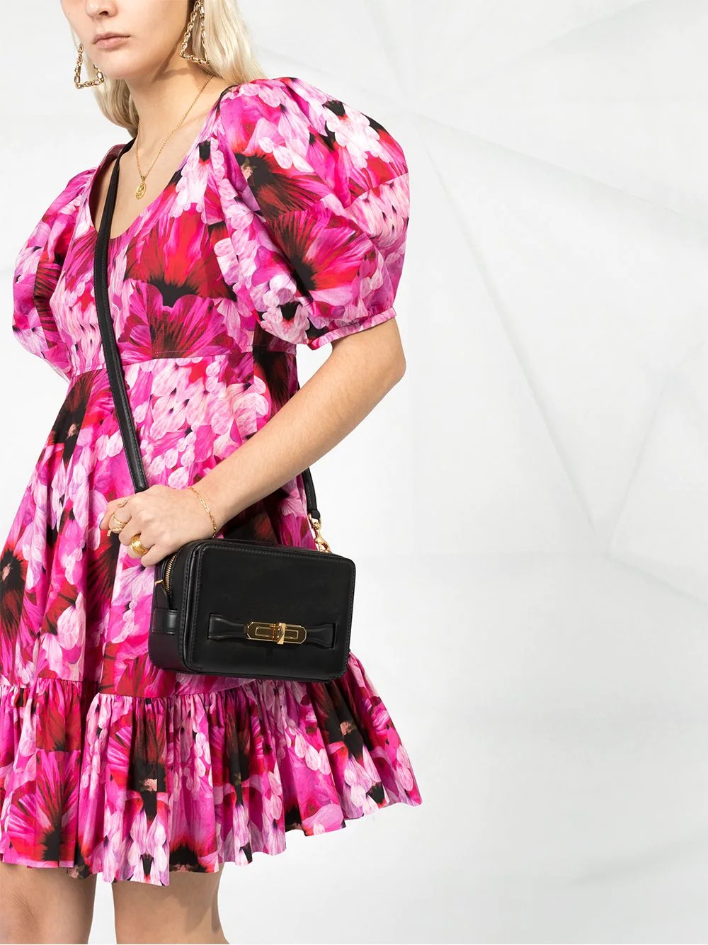 abstract floral print dress - 3