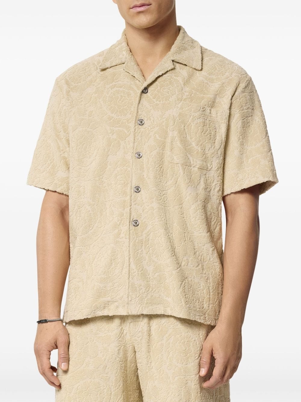 Barocco jacquard towel-stitch shirt - 3